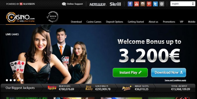 Casino.com nyitólap