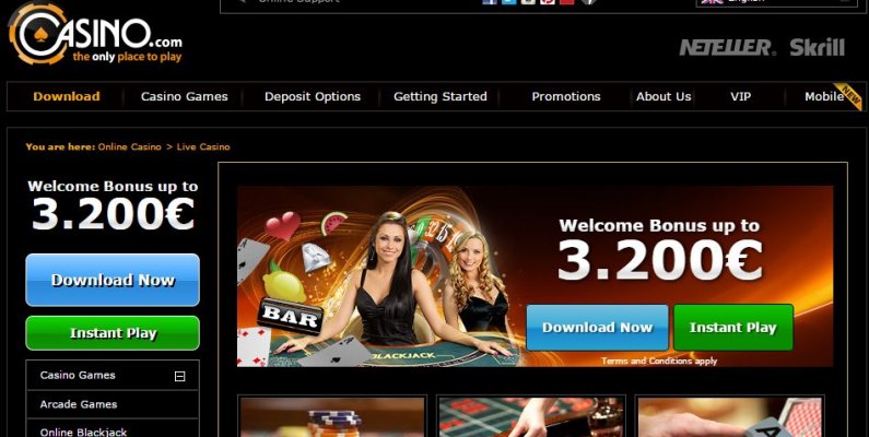 Casino.com élő kaszinó