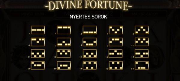 Divine Fortune Nyerővonalak